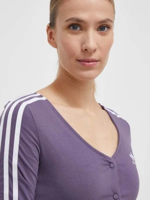 adidas Originals longsleeve damski kolor fioletowy