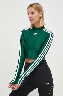 adidas Originals longsleeve damski kolor zielony z półgolfem IR8136