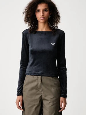 adidas Originals longsleeve damski welurowy Essentials Velour czarny