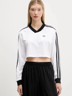 adidas Originals longsleeve Jacquard Ls Top kolor biały JV9740