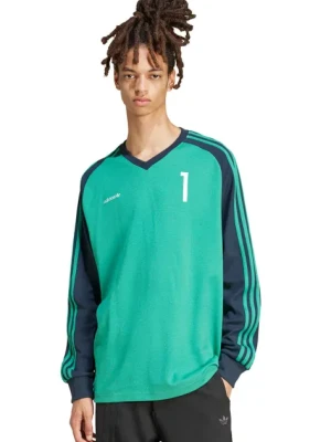 adidas Originals longsleeve JERSEY męski kolor zielony z nadrukiem JC8373