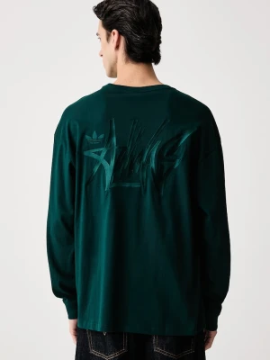 adidas Originals longsleeve męski bawełniany Tonal Loose zielony