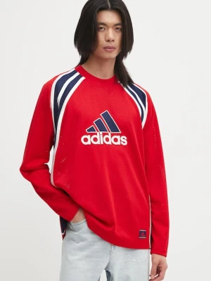 adidas Originals longsleeve Warm-Up Top kolor czerwony wzorzysty JD5376