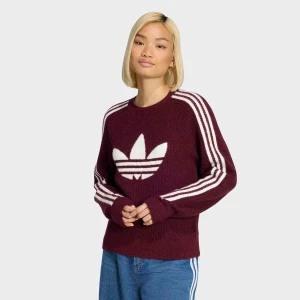 adidas Originals Lurex Knit Crew kobiety Odzież czerwony rozmiar