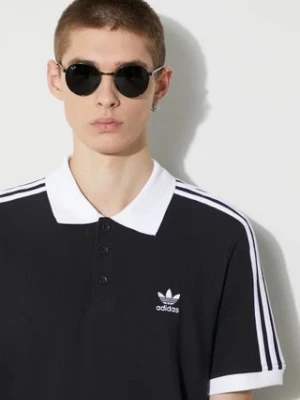 adidas Originals polo bawełniane Adicolor Classics 3-Stripes kolor czarny z aplikacją IL2501