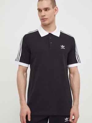 adidas Originals polo bawełniane Adicolor Classics 3-Stripes kolor czarny z aplikacją IL2501