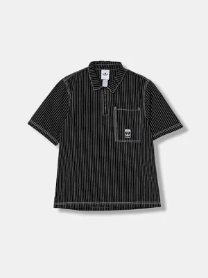 adidas Originals polo bawełniane Graphic Lo Sh męski kolor czarny wzorzysty JW0171