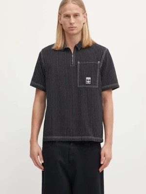 adidas Originals polo bawełniane Graphic Lo Sh męski kolor czarny wzorzysty JW0171
