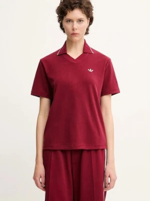 adidas Originals polo bawełniane x Wales Bonner Terry Terry damski kolor czerwony JW1122