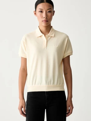 adidas Originals polo damskie z bawełną beżowy