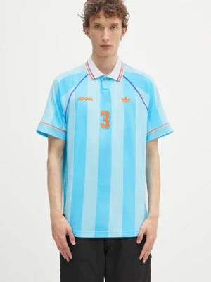 adidas Originals polo Jcquard Jersey męski kolor niebieski wzorzysty KD2308