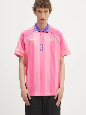 adidas Originals polo Jcquard Jersey męski kolor różowy wzorzysty KD2255
