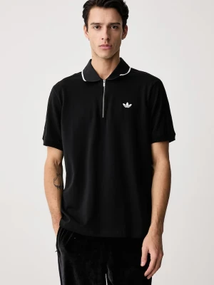 adidas Originals polo męskie bawełniane z elastanem czarny
