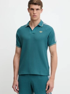 adidas Originals polo Polo Shirt męski kolor turkusowy z aplikacją KC0691