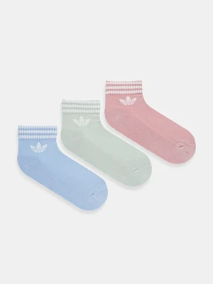 adidas Originals skarpetki 3-Stripes 3-pack damskie kolor niebieski JV7438