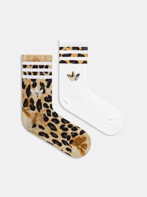 adidas Originals skarpetki Leo Crew 2-pack kolor brązowy JV7855