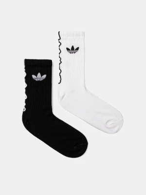 adidas Originals skarpetki Ruffle Crew 2-pack damskie kolor biały JX5211