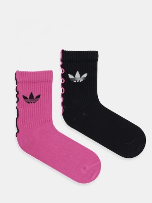adidas Originals skarpetki Ruffle Crew 2-pack damskie kolor czarny JX5210