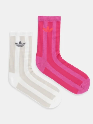 adidas Originals skarpetki Striped 2-pack damskie kolor różowy JW2987
