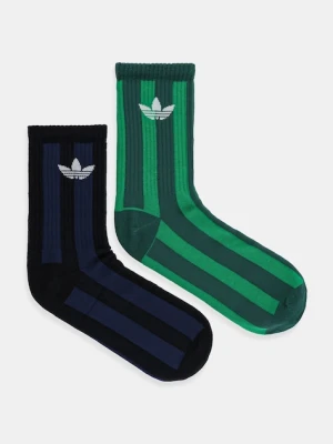 adidas Originals skarpetki Striped 2-pack kolor zielony JW7984