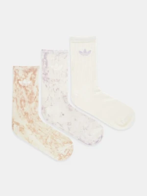adidas Originals skarpetki Tie Dye Cr S 3-pack damskie kolor beżowy JY0238