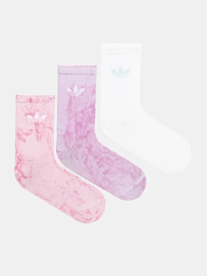 adidas Originals skarpetki Tie Dye Cr S 3-pack damskie kolor różowy JY0239