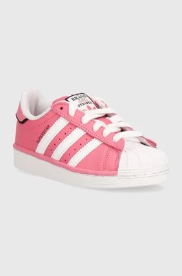 adidas Originals sneakersy skórzane dziecięce SUPERSTAR kolor różowy