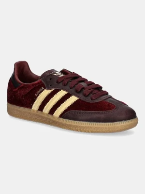adidas Originals sneakersy skórzane Samba OG damskie kolor bordowy JS1394