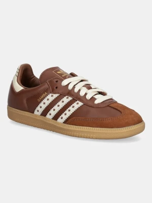 adidas Originals sneakersy skórzane Samba OG damskie kolor brązowy JR8821