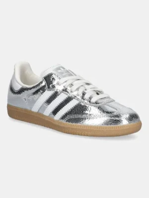 adidas Originals sneakersy skórzane Samba OG damskie kolor srebrny JR0035