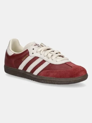 adidas Originals sneakersy skórzane Samba OG J kolor bordowy JH7863