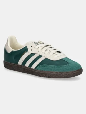 adidas Originals sneakersy skórzane Samba OG kolor zielony płaska podeszwa JI3215