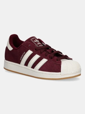 adidas Originals sneakersy zamszowe Superstar II damskie kolor bordowy HQ4913