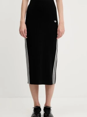 adidas Originals spódnica 3-Stripes kolor czarny midi ołówkowa JW2661