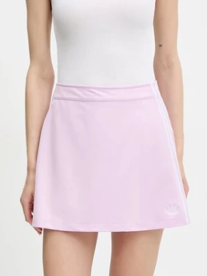 adidas Originals spódnica 3-Stripes kolor różowy mini prosta JD0314