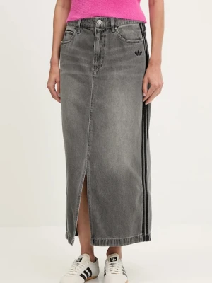 adidas Originals spódnica jeansowa Denim Long Skirt kolor szary maxi prosta JW2659