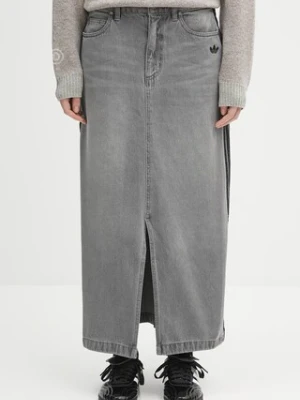 adidas Originals spódnica jeansowa Denim Long Skirt kolor szary maxi prosta JW2659