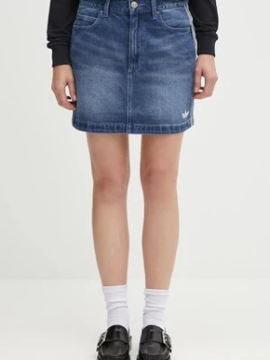 adidas Originals spódnica jeansowa Denim Mini Skt kolor niebieski mini rozkloszowana JW2649