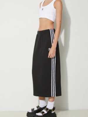 adidas Originals spódnica Knitted Skirt kolor czarny midi prosta IY7279