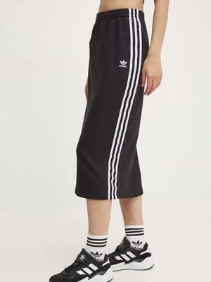 adidas Originals spódnica Knitted Skirt kolor czarny midi prosta IY7279