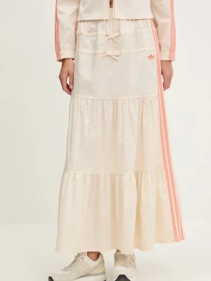 adidas Originals spódnica Skirt kolor beżowy maxi rozkloszowana KC0768