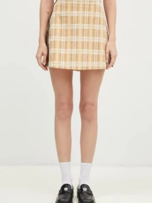 adidas Originals spódnica Tartan Skirt kolor beżowy mini rozkloszowana IX7414