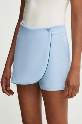 adidas Originals spódnicospodnie bawełniane Skort 80s kolor niebieski gładkie high waist JC6171