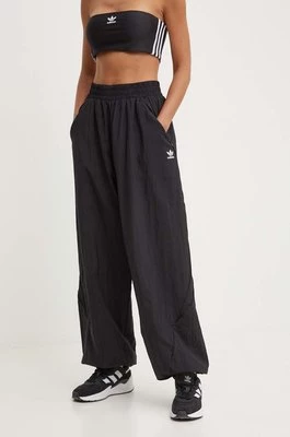 adidas Originals spodnie damskie kolor czarny szerokie high waist IW5487