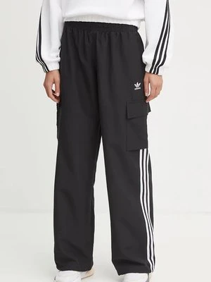 adidas Originals spodnie 3S CARGO PANTS damskie kolor czarny fason cargo high waist JF1292