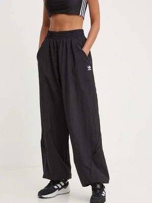 adidas Originals spodnie damskie kolor czarny szerokie high waist IW5487