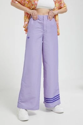 adidas Originals spodnie damskie kolor fioletowy z aplikacją