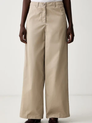 adidas Originals spodnie damskie z bawełną Tailored beżowy