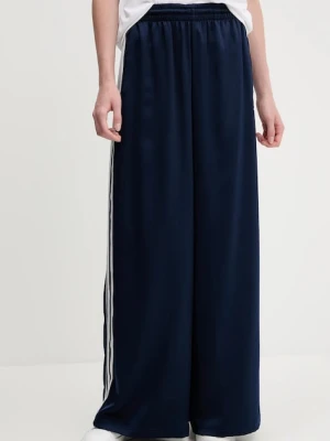 adidas Originals spodnie dresowe Adicolor Satin Wide Leg damskie kolor granatowy z aplikacją JD0881
