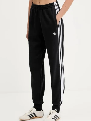 adidas Originals spodnie dresowe bawełniane 3-Stripes damskie kolor czarny wzorzyste JV7458
